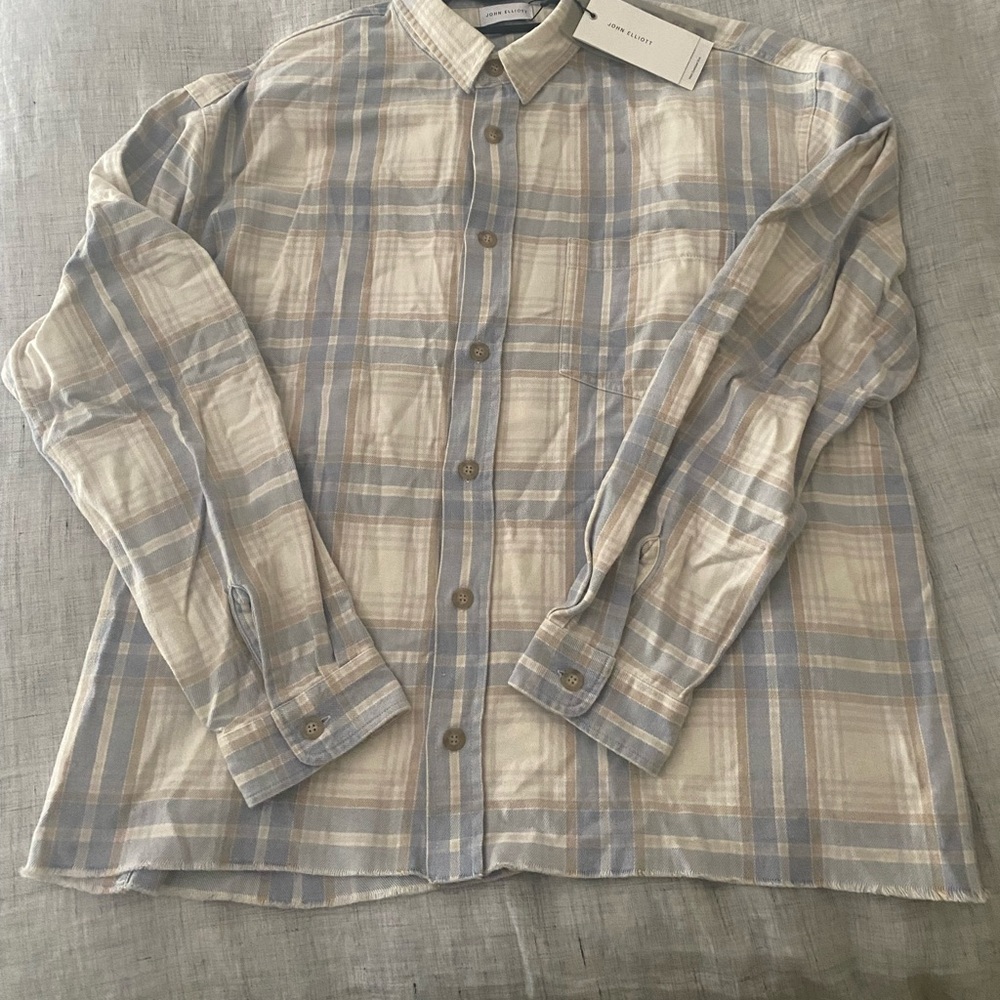New/Tag John ELLIOTT 100% cotton flannel plaid men’s Shirt 5 - XXL